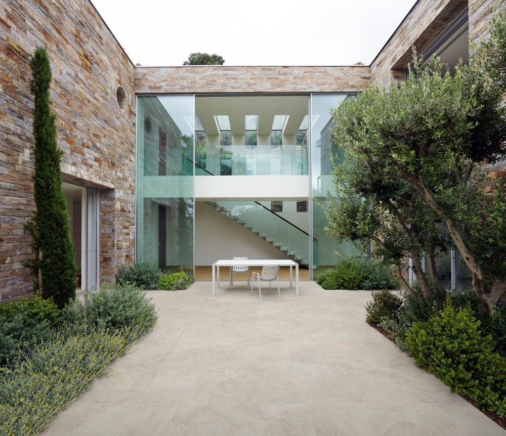 Gresie exterior portelanata rectificata alba 30x60 cm, Marazzi Puro Alba Blanco Strutturato