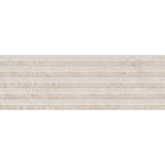 Faianta baie / bucatarie rectificata alba 30x90 cm, Marazzi Alba Blanco Struttura Waltone 3D