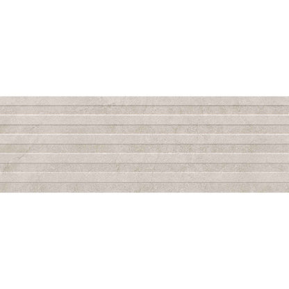 Faianta baie / bucatarie rectificata gri 30x90 cm, Marazzi Puro Alba Wall Greige Struttura Waltone 3D