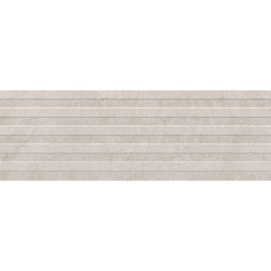 Faianta baie / bucatarie rectificata gri 30x90 cm, Marazzi Puro Alba Wall Greige Struttura Waltone 3D