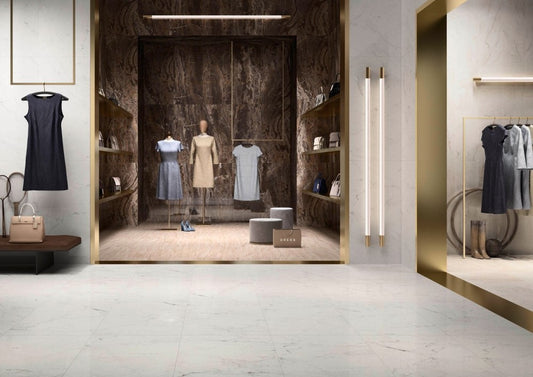 Gresie exterior / interior portelanata rectificata alba 60x60 cm, Marazzi Allmarble Altissimo