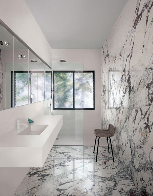 Gresie exterior / interior portelanata rectificata alba 60x60 cm, Marazzi Allmarble Capraia Lux