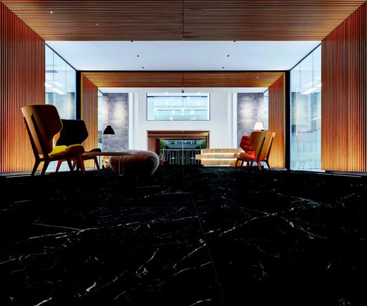 Gresie exterior / interior portelanata rectificata neagra 60x60 cm, Marazzi Allmarble Elegant Black