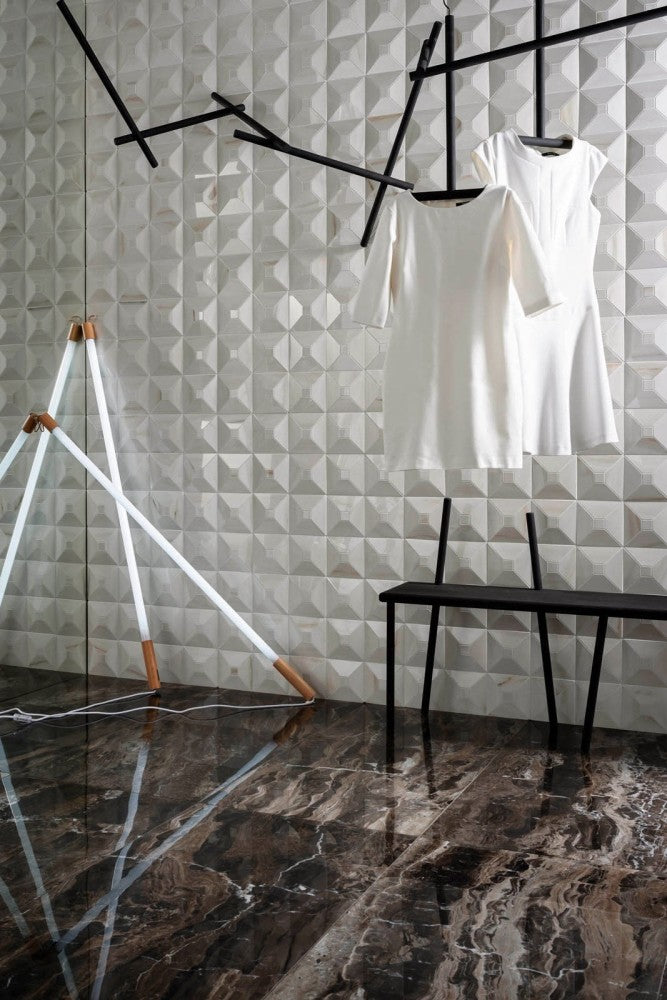 Gresie exterior / interior portelanata rectificata maro 60x120 cm, Marazzi Allmarble Frappuccino Lux