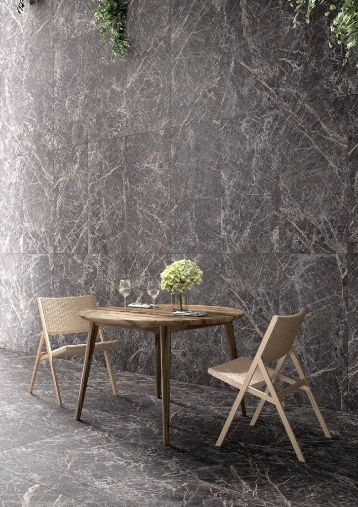 Gresie exterior / interior portelanata rectificata antracit 60x60 cm, Marazzi Allmarble Saint Laurent