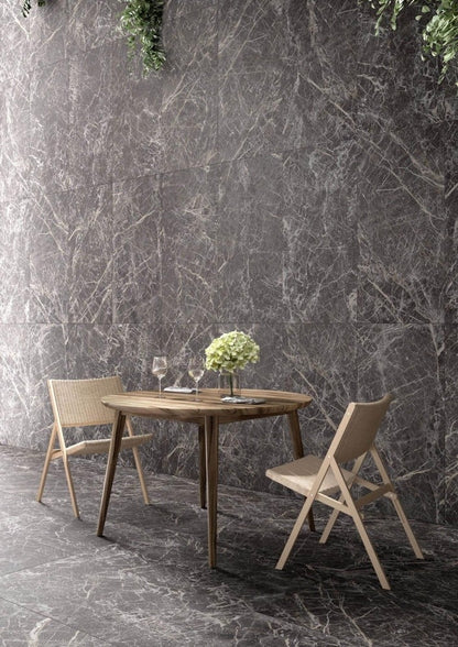 Gresie exterior / interior portelanata rectificata antracit 60x60 cm, Marazzi Allmarble Saint Laurent