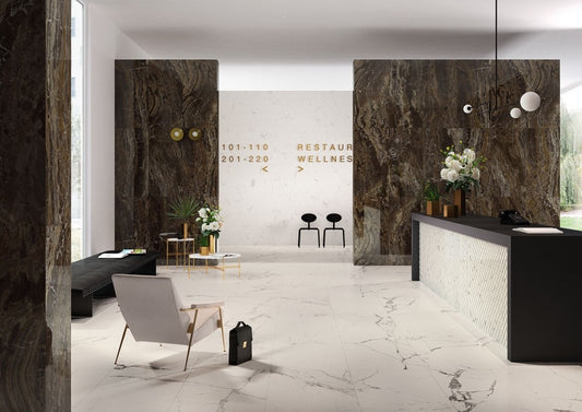 Gresie exterior / interior portelanata rectificata alba 60x60 cm, Marazzi Allmarble Statuario