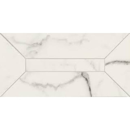 Decor exterior / interior alb 15x30 cm, Marazzi Allmarble Statuario Lux