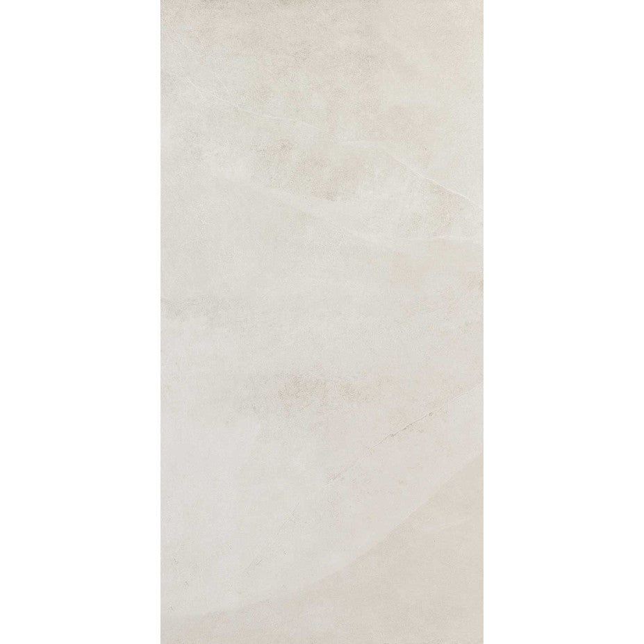 Gresie interior portelanata rectificata alba 75x150 cm, Marazzi Mystone Ardesia Bianco