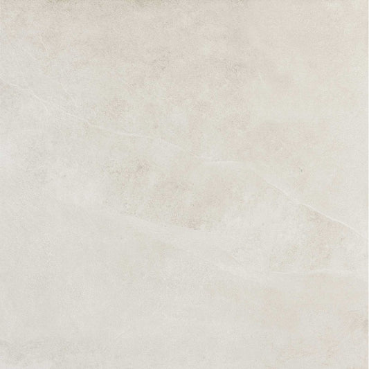 Gresie interior portelanata rectificata alba 75x75 cm, Marazzi Mystone Ardesia Bianco