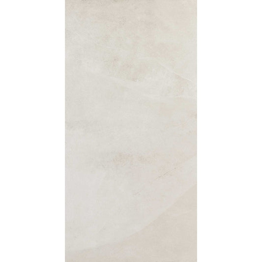 Gresie exterior portelanata rectificata alba 75x150 cm, Marazzi Mystone Ardesia Bianco Strutturato
