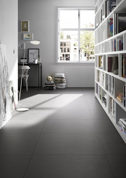 Gresie exterior / interior portelanata rectificata neagra 30x60 cm, Marazzi Block Black