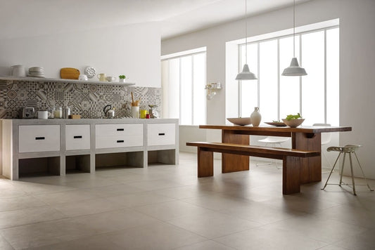 Gresie exterior / interior portelanata rectificata bej 60x60 cm, Marazzi Block Greige