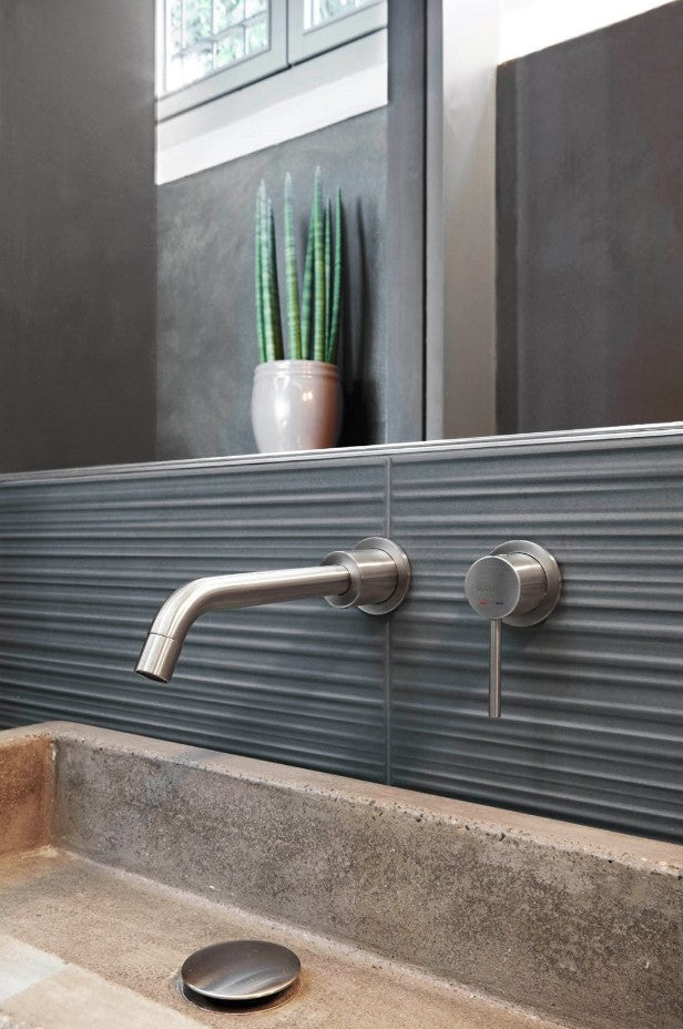 Faianta baie / bucatarie albastra 25x76 cm, Marazzi Chalk Avio Struttura Fiber 3D