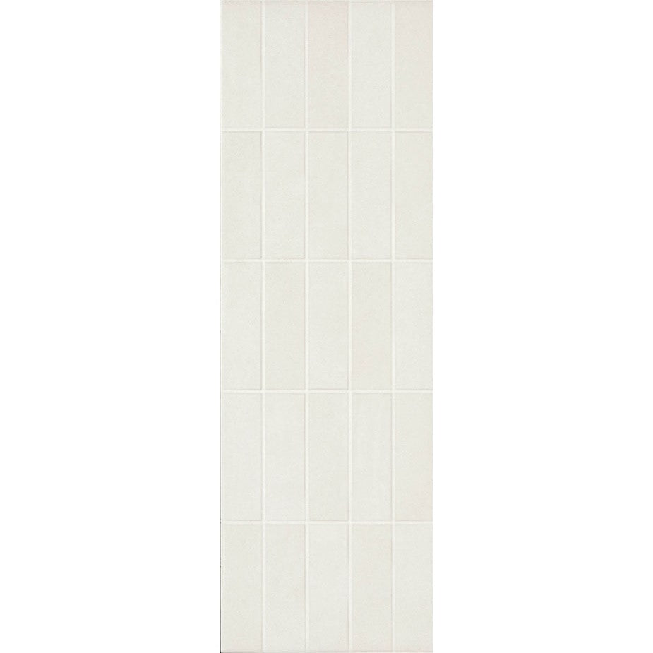 Faianta baie / bucatarie alba 25x76 cm, Marazzi Chalk Butter Struttura Brick 3D