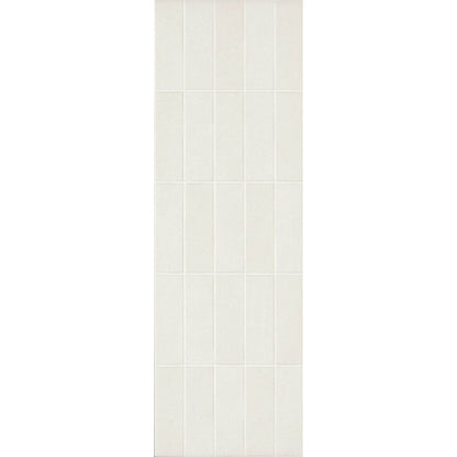 Faianta baie / bucatarie alba 25x76 cm, Marazzi Chalk Butter Struttura Brick 3D