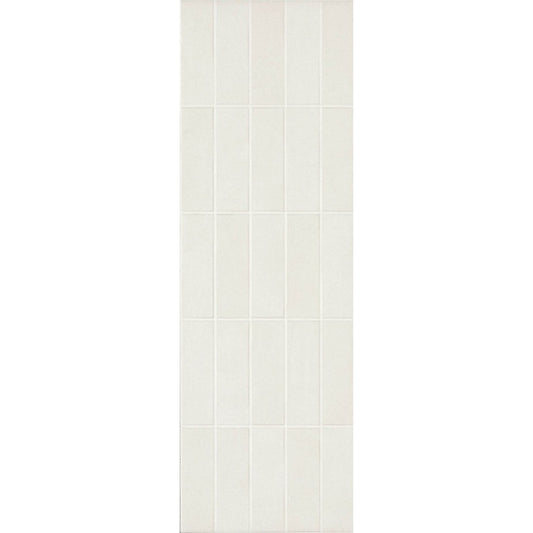 Faianta baie / bucatarie alba 25x76 cm, Marazzi Chalk Butter Struttura Brick 3D