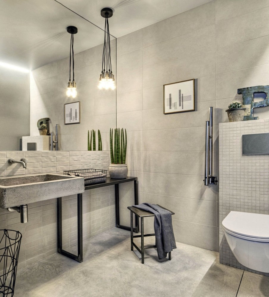 Faianta baie / bucatarie bej 25x76 cm, Marazzi Chalk Sand Struttura Brick 3D