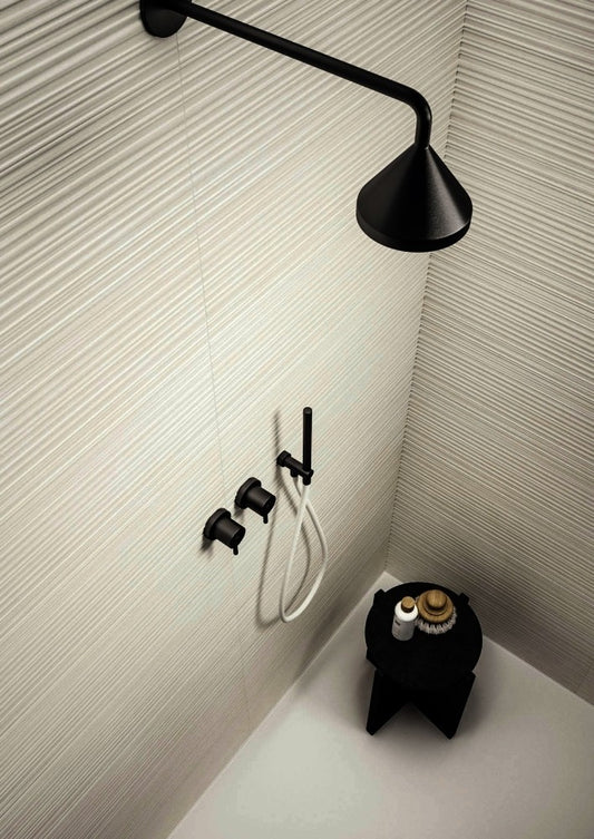 Faianta baie / bucatarie bej 25x76 cm, Marazzi Chalk Sand Struttura Fiber 3D