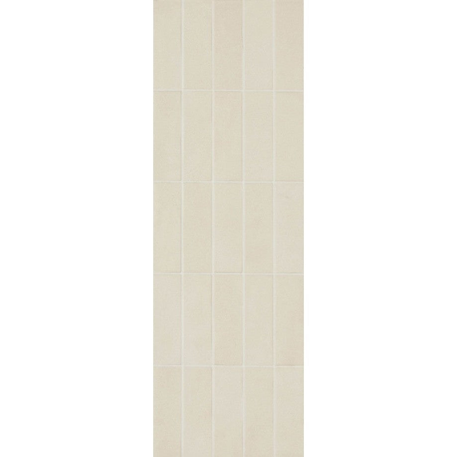 Faianta baie / bucatarie bej 25x76 cm, Marazzi Chalk Sand Struttura Brick 3D