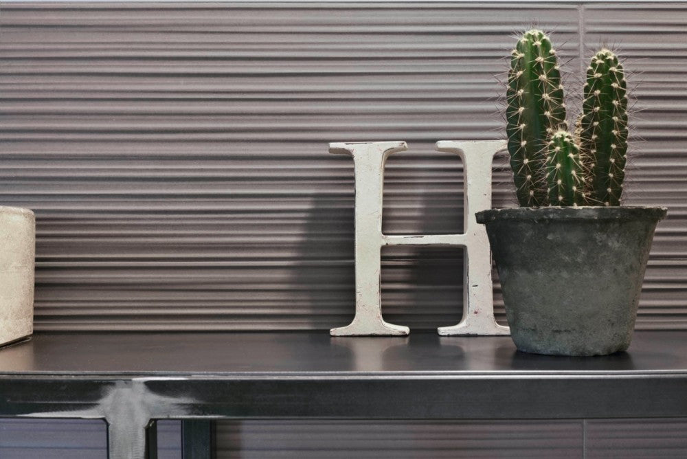 Faianta baie / bucatarie gri 25x76 cm, Marazzi Chalk Smoke Struttura Fiber 3D
