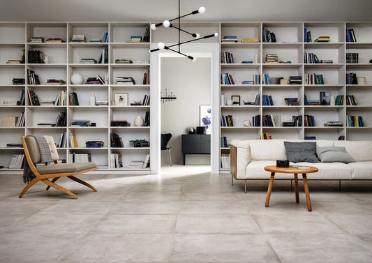 Gresie interior portelanata rectificata alba 30x120 cm, Marazzi Clays Cotton