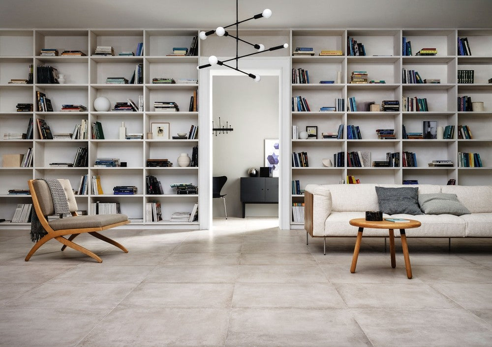 Gresie interior portelanata rectificata bej 75x75 cm, Marazzi Clays Cotton