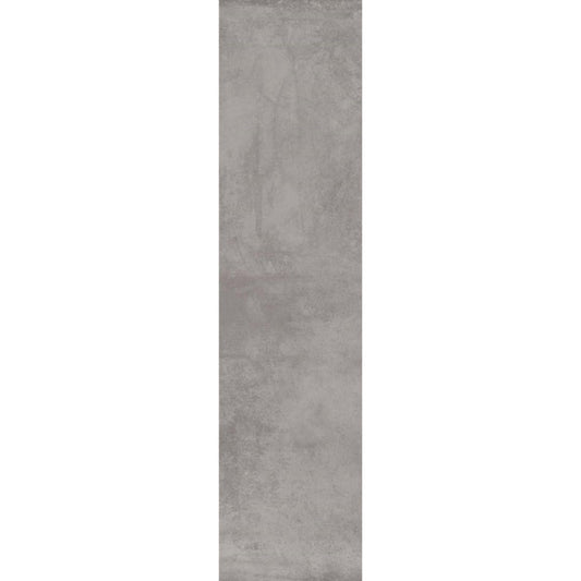 Gresie interior portelanata rectificata gri 30x120 cm, Marazzi Clays Lava