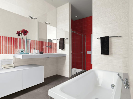Faianta baie / bucatarie rosie 20x50 cm, Marazzi Cloud Ruby