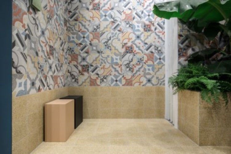 Gresie exterior / interior portelanata galbena 20x20 cm, Marazzi D_Segni Scaglie Yellow