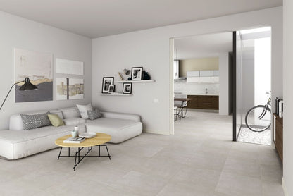Gresie exterior / interior portelanata alba 60x60 cm, Marazzi Dust White