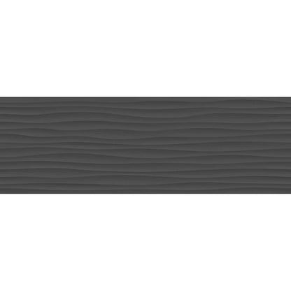 Faianta baie / bucatarie rectificata antracit 40x120 cm, Marazzi Eclettica Anthracite Struttura Wave 3D