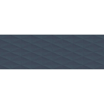 Faianta baie / bucatarie rectificata albastra 40x120 cm, Marazzi Eclettica Blue Struttura Diamond 3D