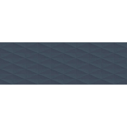 Faianta baie / bucatarie rectificata albastra 40x120 cm, Marazzi Eclettica Blue Struttura Diamond 3D