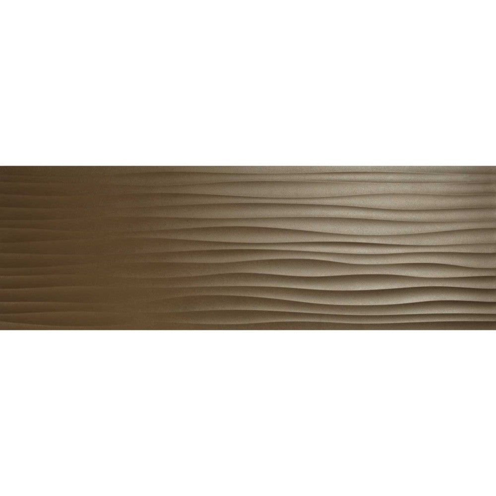 Faianta baie / bucatarie rectificata maro 40x120 cm, Marazzi Eclettica Bronze Struttura Wave 3D