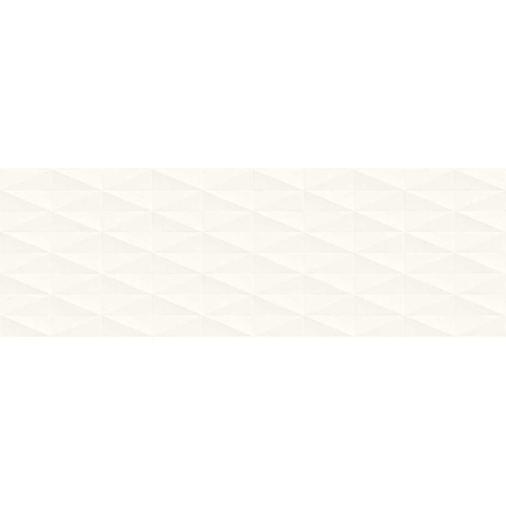 Faianta baie / bucatarie rectificata alba 40x120 cm, Marazzi Eclettica White Struttura Diamond 3D