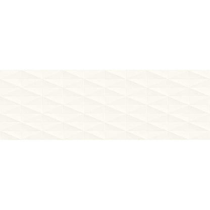 Faianta baie / bucatarie rectificata alba 40x120 cm, Marazzi Eclettica White Struttura Diamond 3D