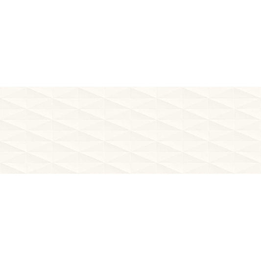 Faianta baie / bucatarie rectificata alba 40x120 cm, Marazzi Eclettica White Struttura Diamond 3D