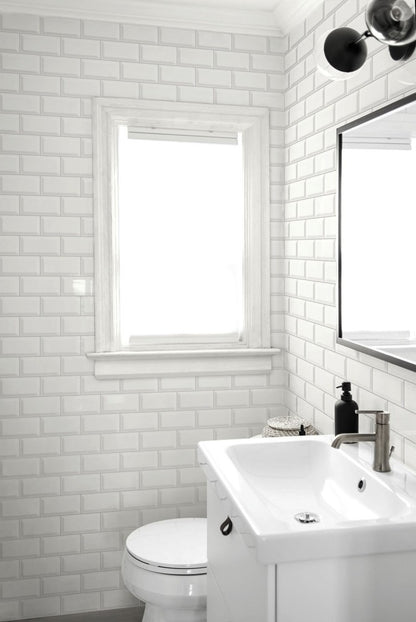 Faianta baie / bucatarie alba lucioasa 7.5x15 cm, Marazzi Hello Diamantato Lux White