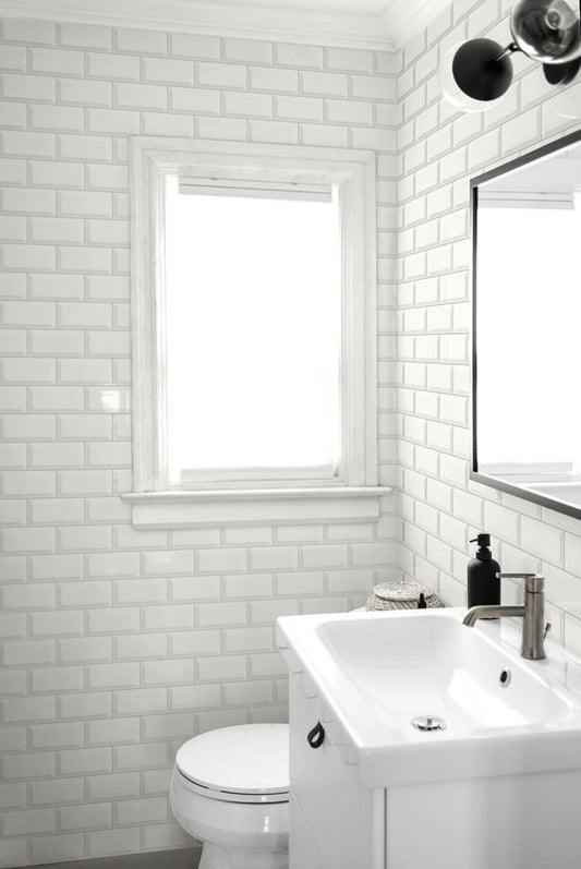 Faianta baie / bucatarie alba lucioasa 7.5x15 cm, Marazzi Hello Diamantato Lux White