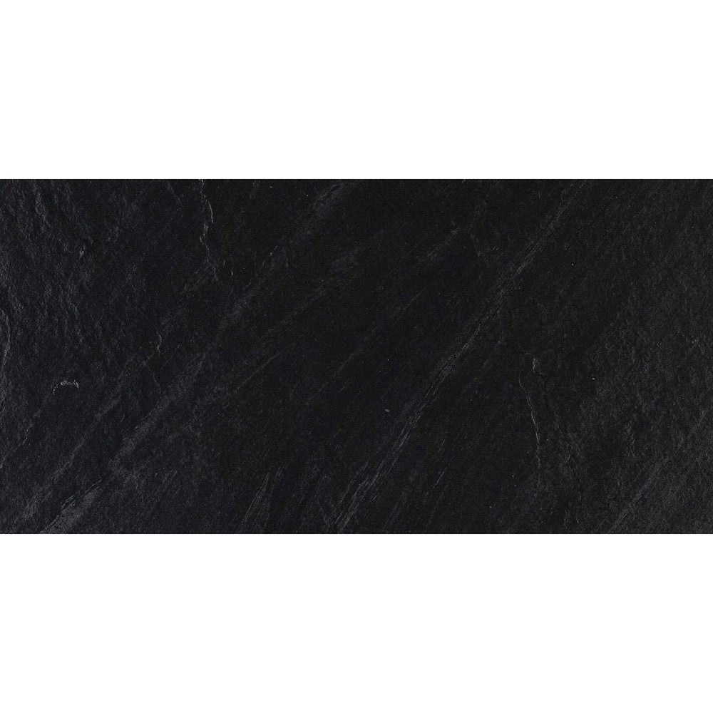 Gresie exterior neagra 30x60 cm, Marazzi Mystone Lavagna Nero Strutturato