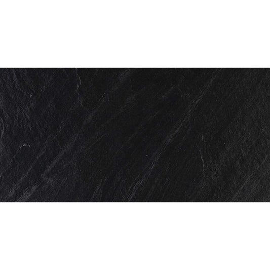 Gresie exterior neagra 30x60 cm, Marazzi Mystone Lavagna Nero Strutturato