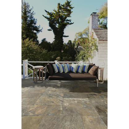 Gresie exterior portelanata rectificata maro 60x60 cm, Marazzi Rocking Strutturato Tobacco