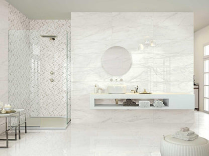 Gresie exterior / interior portelanata rectificata alba 60x60 cm, Marazzi Marbleplay White