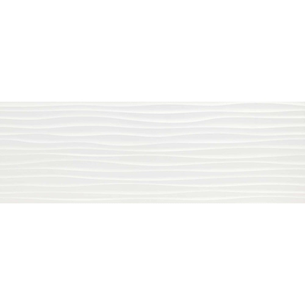 Faianta baie / bucatarie rectificata alba 40x120 cm, Marazzi Essenziale Struttura Wave 3D Lux