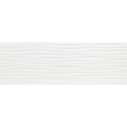 Faianta baie / bucatarie rectificata alba 40x120 cm, Marazzi Essenziale Struttura Wave 3D Lux