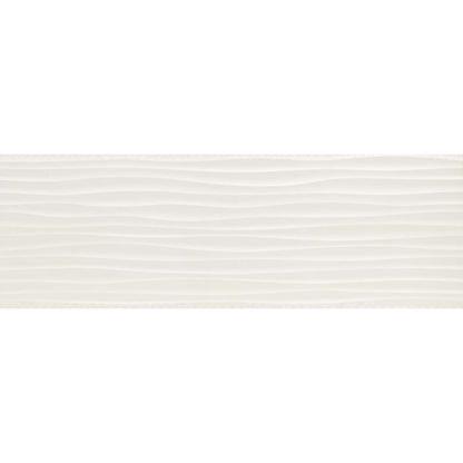 Faianta baie / bucatarie rectificata alba 40x120 cm, Marazzi Essenziale Struttura Wave 3D Satinato