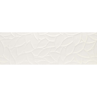 Faianta baie / bucatarie rectificata alba 40x120 cm, Marazzi Essenziale Struttura Flora 3D Satinato
