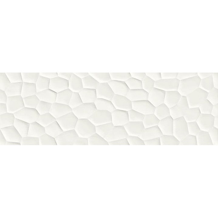 Faianta baie / bucatarie rectificata alba 40x120 cm, Marazzi Essenziale Struttura Deco 3D Satinato