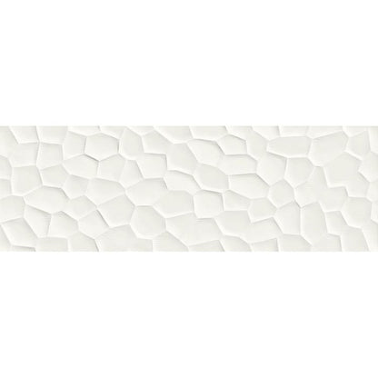 Faianta baie / bucatarie rectificata alba 40x120 cm, Marazzi Essenziale Struttura Deco 3D Satinato